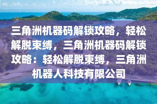 三角洲机器码解锁攻略，轻松解脱束缚，三角洲机器码解锁攻略：轻松解脱束缚，三角洲机器人科技有限公司