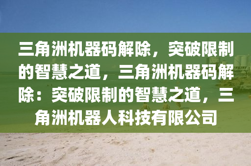 三角洲机器码解除，突破限制的智慧之道，三角洲机器码解除：突破限制的智慧之道，三角洲机器人科技有限公司
