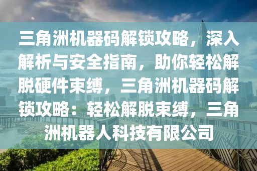 三角洲机器码解锁攻略，深入解析与安全指南，助你轻松解脱硬件束缚，三角洲机器码解锁攻略：轻松解脱束缚，三角洲机器人科技有限公司