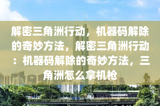 解密三角洲行动，机器码解除的奇妙方法，解密三角洲行动：机器码解除的奇妙方法，三角洲怎么拿机枪