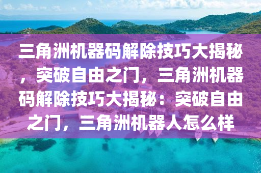 三角洲机器码解除技巧大揭秘，突破自由之门，三角洲机器码解除技巧大揭秘：突破自由之门，三角洲机器人怎么样