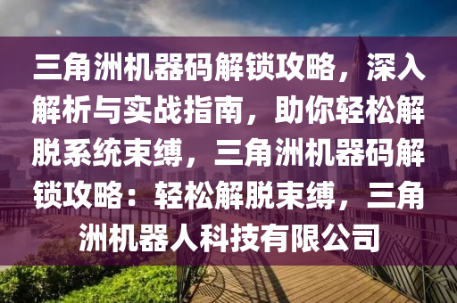 三角洲机器码解锁攻略，深入解析与实战指南，助你轻松解脱系统束缚，三角洲机器码解锁攻略：轻松解脱束缚，三角洲机器人科技有限公司