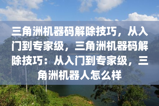 三角洲机器码解除技巧，从入门到专家级，三角洲机器码解除技巧：从入门到专家级，三角洲机器人怎么样