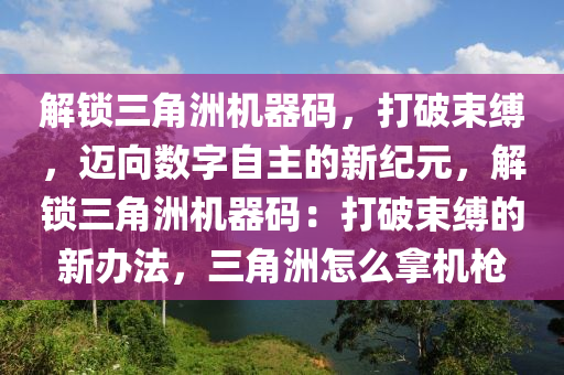 解锁三角洲机器码，打破束缚，迈向数字自主的新纪元，解锁三角洲机器码：打破束缚的新办法，三角洲怎么拿机枪