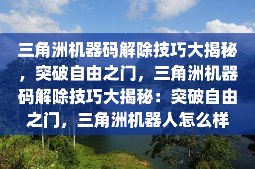 三角洲机器码解除技巧大揭秘，突破自由之门，三角洲机器码解除技巧大揭秘：突破自由之门，三角洲机器人怎么样