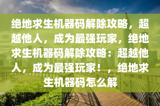 绝地求生机器码解除攻略，超越他人，成为最强玩家，绝地求生机器码解除攻略：超越他人，成为最强玩家！，绝地求生机器码怎么解