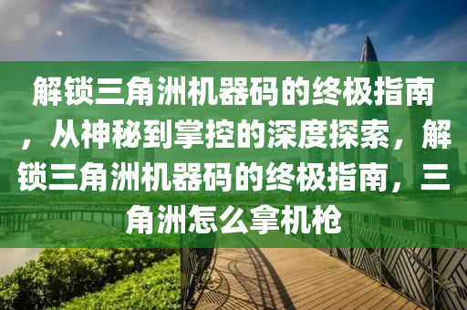 解锁三角洲机器码的终极指南，从神秘到掌控的深度探索，解锁三角洲机器码的终极指南，三角洲怎么拿机枪