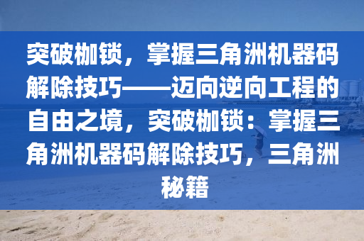 突破枷锁，掌握三角洲机器码解除技巧——迈向逆向工程的自由之境，突破枷锁：掌握三角洲机器码解除技巧，三角洲 秘籍