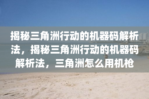 揭秘三角洲行动的机器码解析法，揭秘三角洲行动的机器码解析法，三角洲怎么用机枪