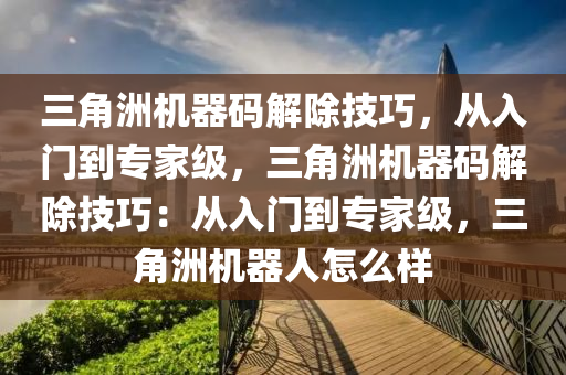 三角洲机器码解除技巧，从入门到专家级，三角洲机器码解除技巧：从入门到专家级，三角洲机器人怎么样