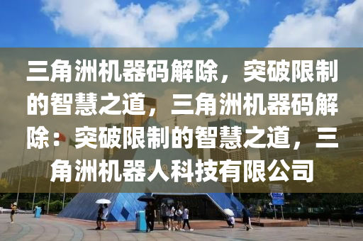 三角洲机器码解除，突破限制的智慧之道，三角洲机器码解除：突破限制的智慧之道，三角洲机器人科技有限公司