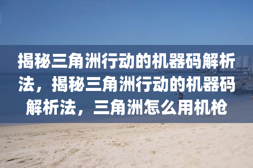 揭秘三角洲行动的机器码解析法，揭秘三角洲行动的机器码解析法，三角洲怎么用机枪