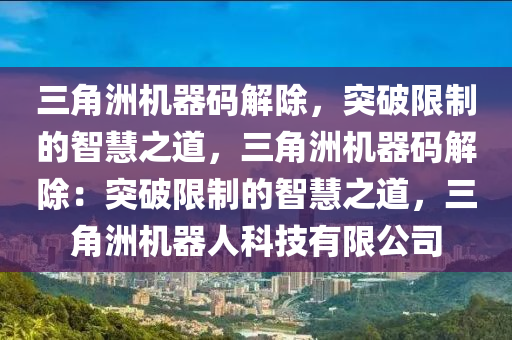 三角洲机器码解除，突破限制的智慧之道，三角洲机器码解除：突破限制的智慧之道，三角洲机器人科技有限公司