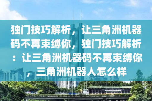 独门技巧解析，让三角洲机器码不再束缚你，独门技巧解析：让三角洲机器码不再束缚你，三角洲机器人怎么样