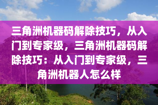 三角洲机器码解除技巧，从入门到专家级，三角洲机器码解除技巧：从入门到专家级，三角洲机器人怎么样