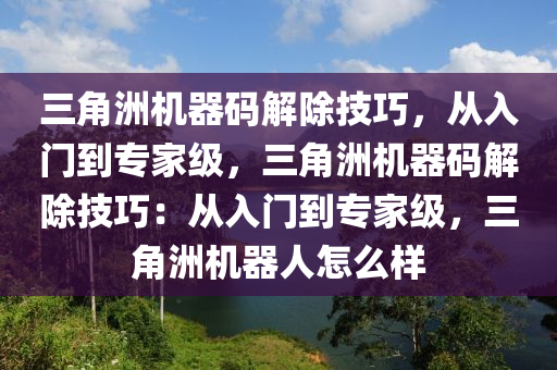 三角洲机器码解除技巧，从入门到专家级，三角洲机器码解除技巧：从入门到专家级，三角洲机器人怎么样