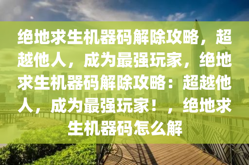 绝地求生机器码解除攻略，超越他人，成为最强玩家，绝地求生机器码解除攻略：超越他人，成为最强玩家！，绝地求生机器码怎么解