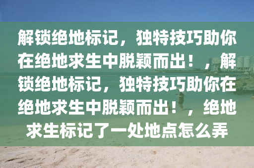 解锁绝地标记，独特技巧助你在绝地求生中脱颖而出！，解锁绝地标记，独特技巧助你在绝地求生中脱颖而出！，绝地求生标记了一处地点怎么弄