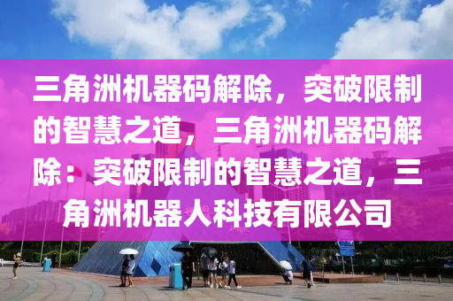 三角洲机器码解除，突破限制的智慧之道，三角洲机器码解除：突破限制的智慧之道，三角洲机器人科技有限公司