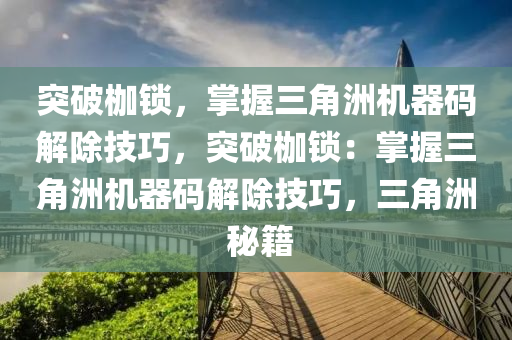 突破枷锁，掌握三角洲机器码解除技巧，突破枷锁：掌握三角洲机器码解除技巧，三角洲 秘籍