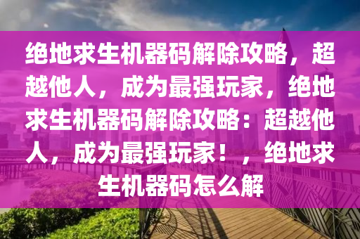 绝地求生机器码解除攻略，超越他人，成为最强玩家，绝地求生机器码解除攻略：超越他人，成为最强玩家！，绝地求生机器码怎么解