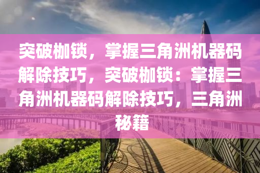 突破枷锁，掌握三角洲机器码解除技巧，突破枷锁：掌握三角洲机器码解除技巧，三角洲 秘籍