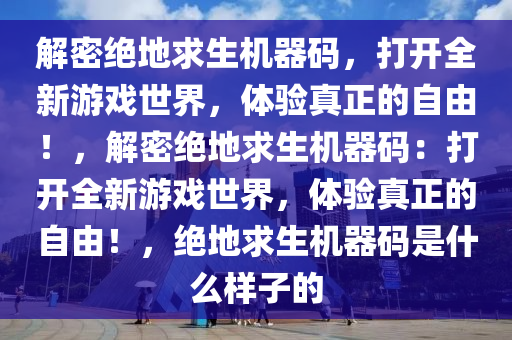 解密绝地求生机器码，打开全新游戏世界，体验真正的自由！，解密绝地求生机器码：打开全新游戏世界，体验真正的自由！，绝地求生机器码是什么样子的