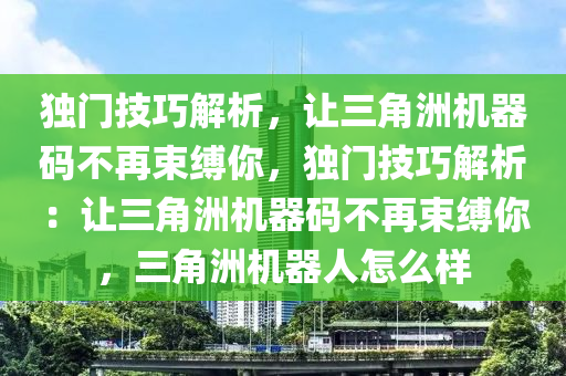 独门技巧解析，让三角洲机器码不再束缚你，独门技巧解析：让三角洲机器码不再束缚你，三角洲机器人怎么样