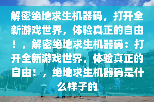 解密绝地求生机器码，打开全新游戏世界，体验真正的自由！，解密绝地求生机器码：打开全新游戏世界，体验真正的自由！，绝地求生机器码是什么样子的